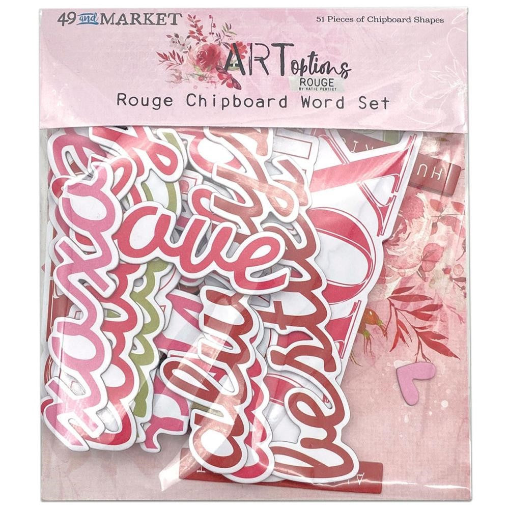 49 and Market ARTOPTIONS ROUGE Chipboard Word Set AOR-39494