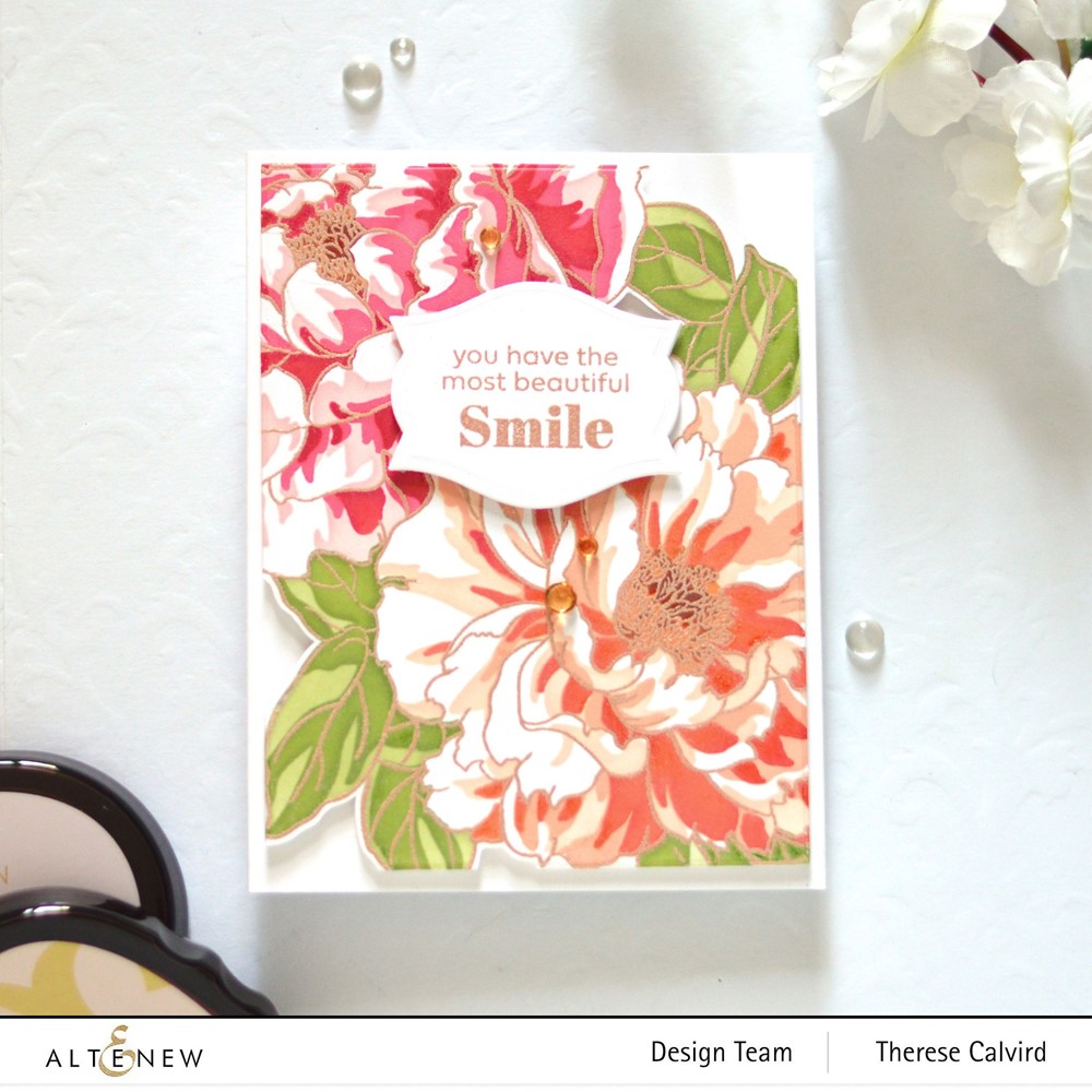 Altenew Striking Flowers Clear Stamps ALT7724 smile