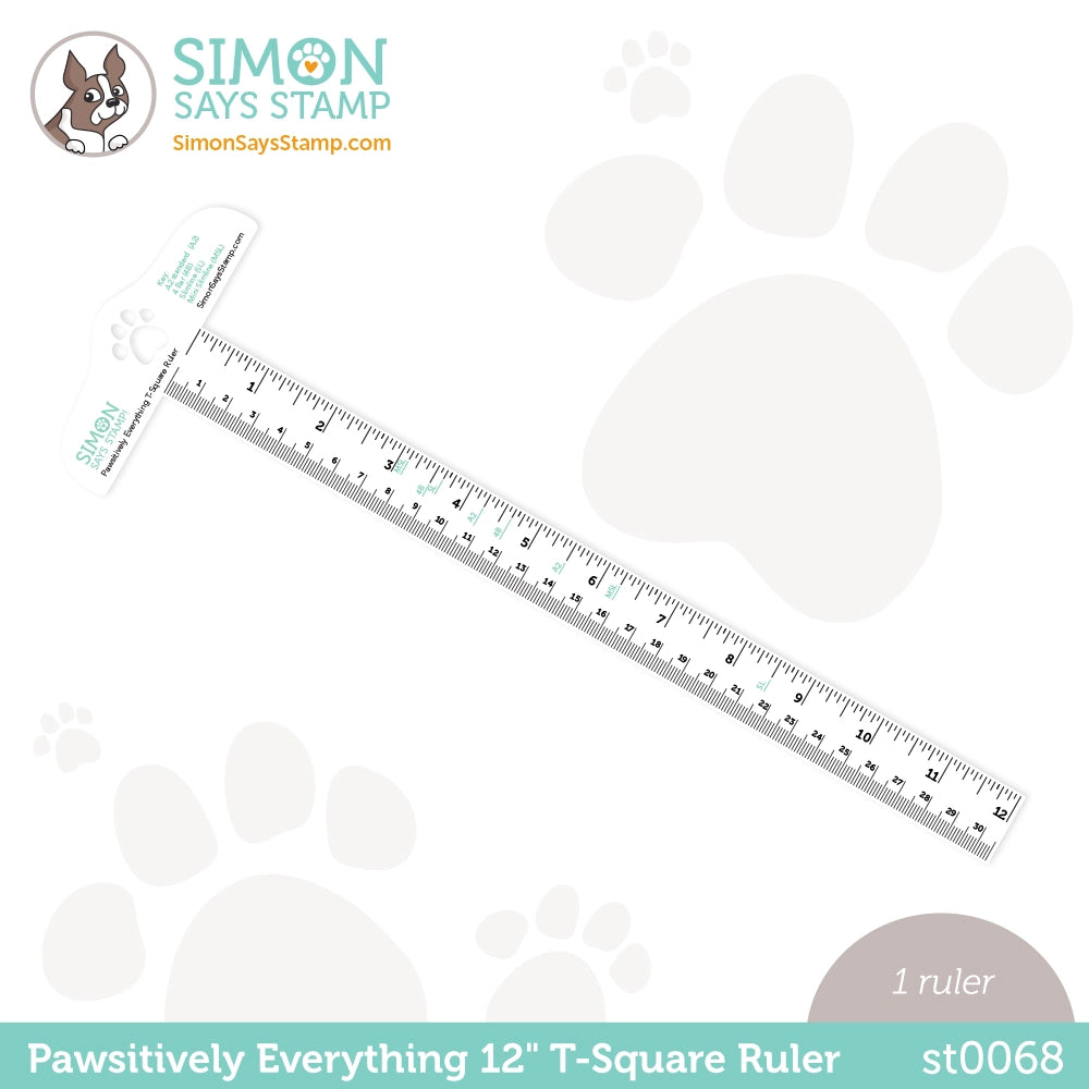 Simon Says Stamp Pawsitively Everything 12 Inch T Square Ruler st0068