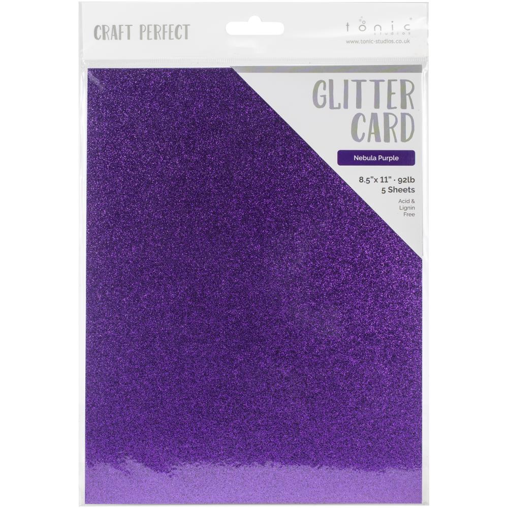 Tonic Nebula Purple 8.5 x 11 Glitter Cardstock 9966e pack image