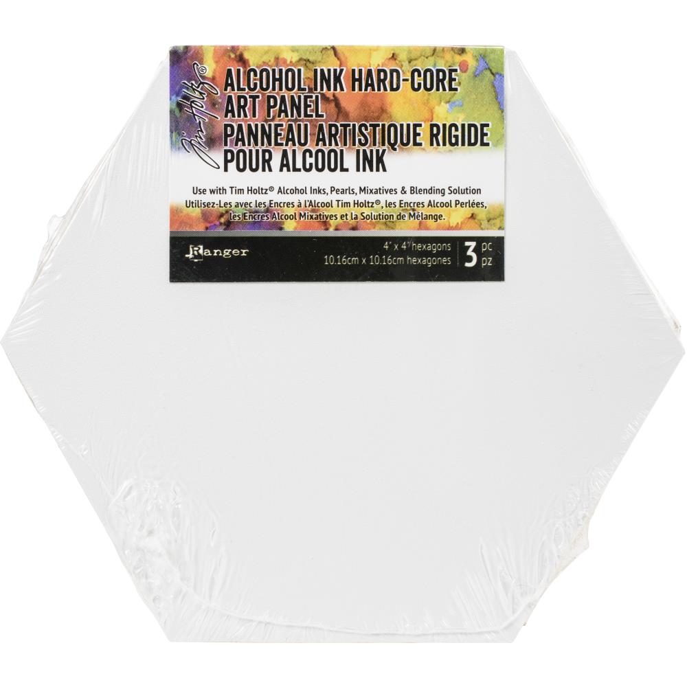 Tim Holtz Hard Core Art Panels 4 Inch Hexagons Ranger tac69737 in pack