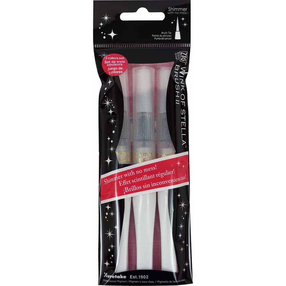 Zig Wink Of Stella 3 Brush Clear Glitter Markers Zig Wink Of Stella 3 Brush Clear Glitter Markers