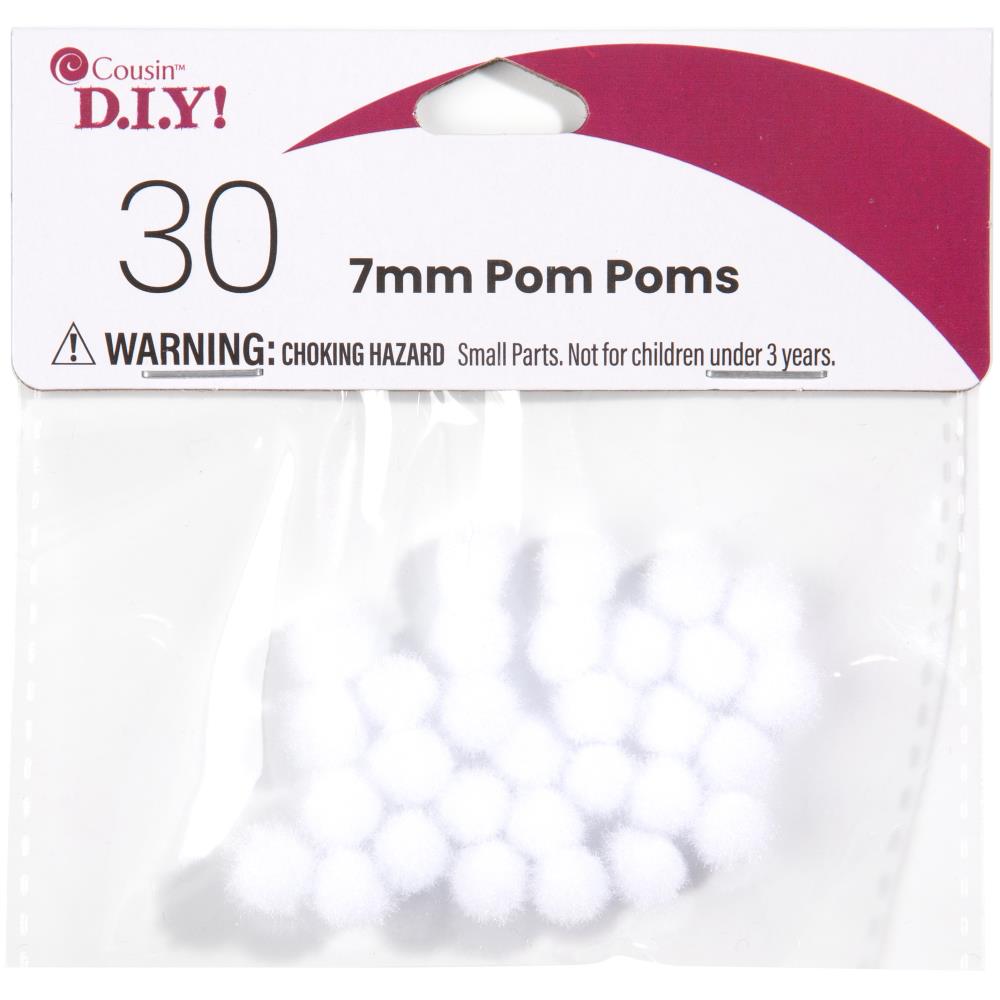 Cousin White Pom Poms 7mm 40000810