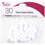 Cousin White Pom Poms 7mm 40000810
