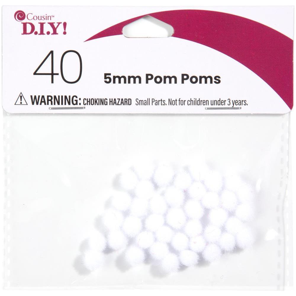 Cousin White Pom Poms 5mm 40000791