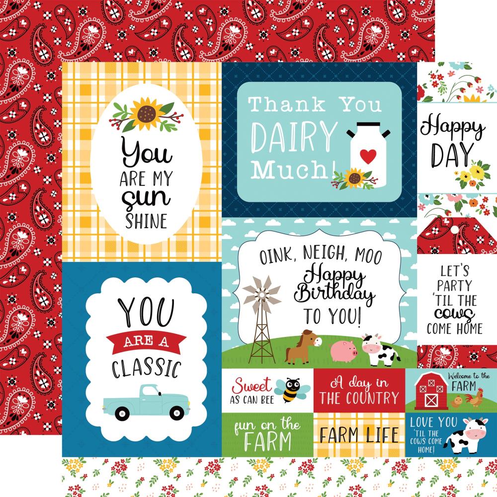 Echo Park FUN ON THE FARM 12 x 12 Collection Kit ff280016 Multi Journaling Cards