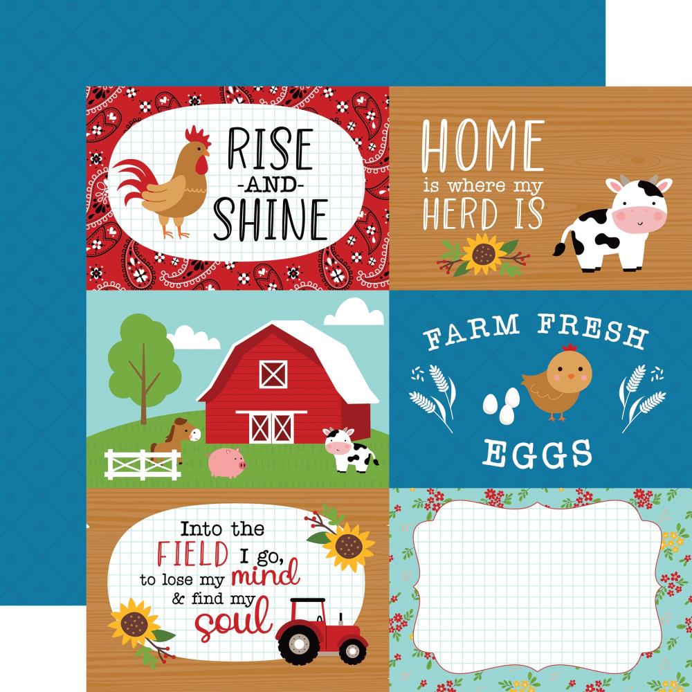 Echo Park FUN ON THE FARM 12 x 12 Collection Kit ff280016 6"X4" Journaling Cards