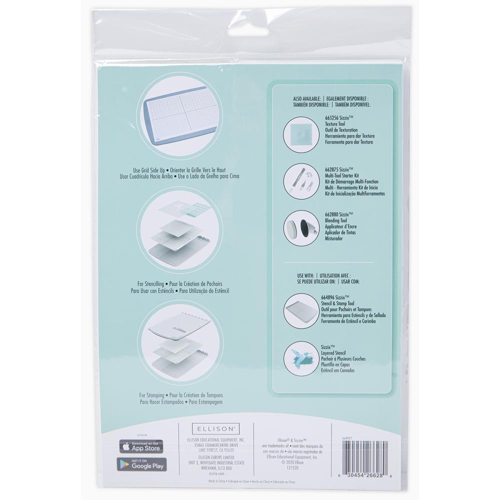 Sizzix STICKY GRID SHEETS 664927 package back