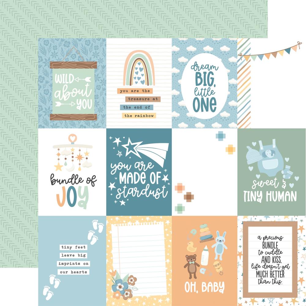 Echo Park Our Baby Boy 12 x 12 Collection Kit obb302016 3"X4" Journaling Cards