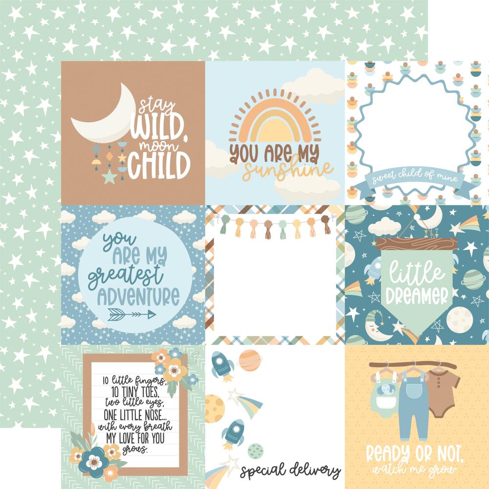 Echo Park Our Baby Boy 12 x 12 Collection Kit obb302016 4"X4" Journaling Cards
