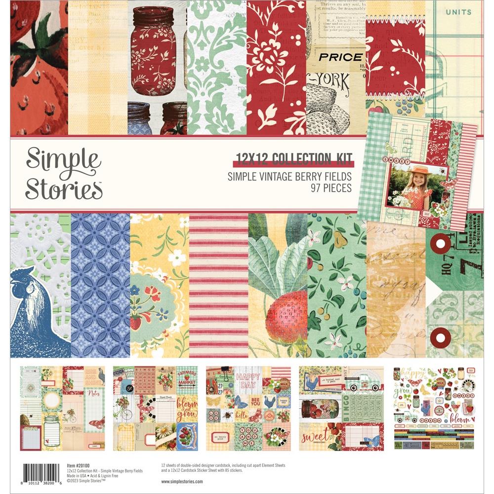 Simple Stories Vintage Berry Fields 12 x 12 Collection Kit 20100