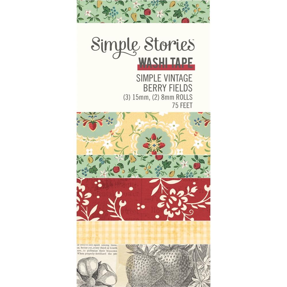 Simple Stories Vintage Berry Fields Washi Tape 20133 floral strawberries
