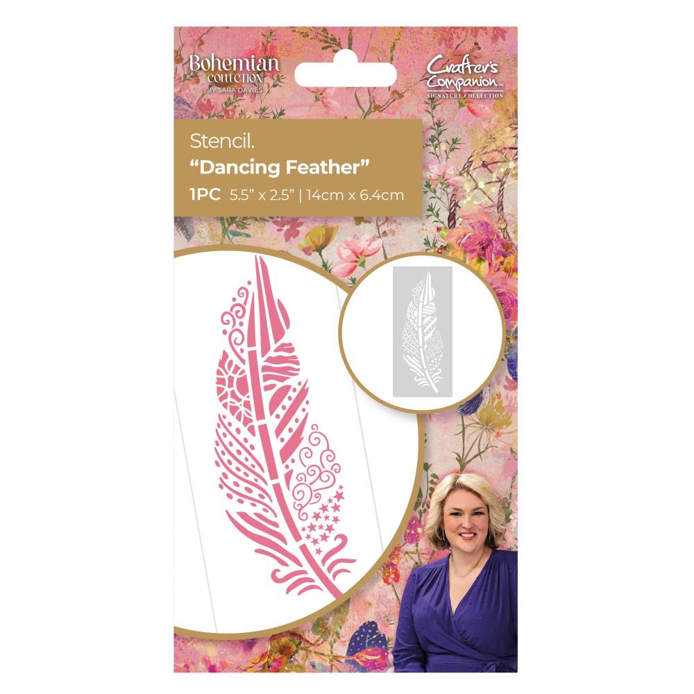 Crafter's Companion Dancing Feather Stencil s-boh-sten-dafe