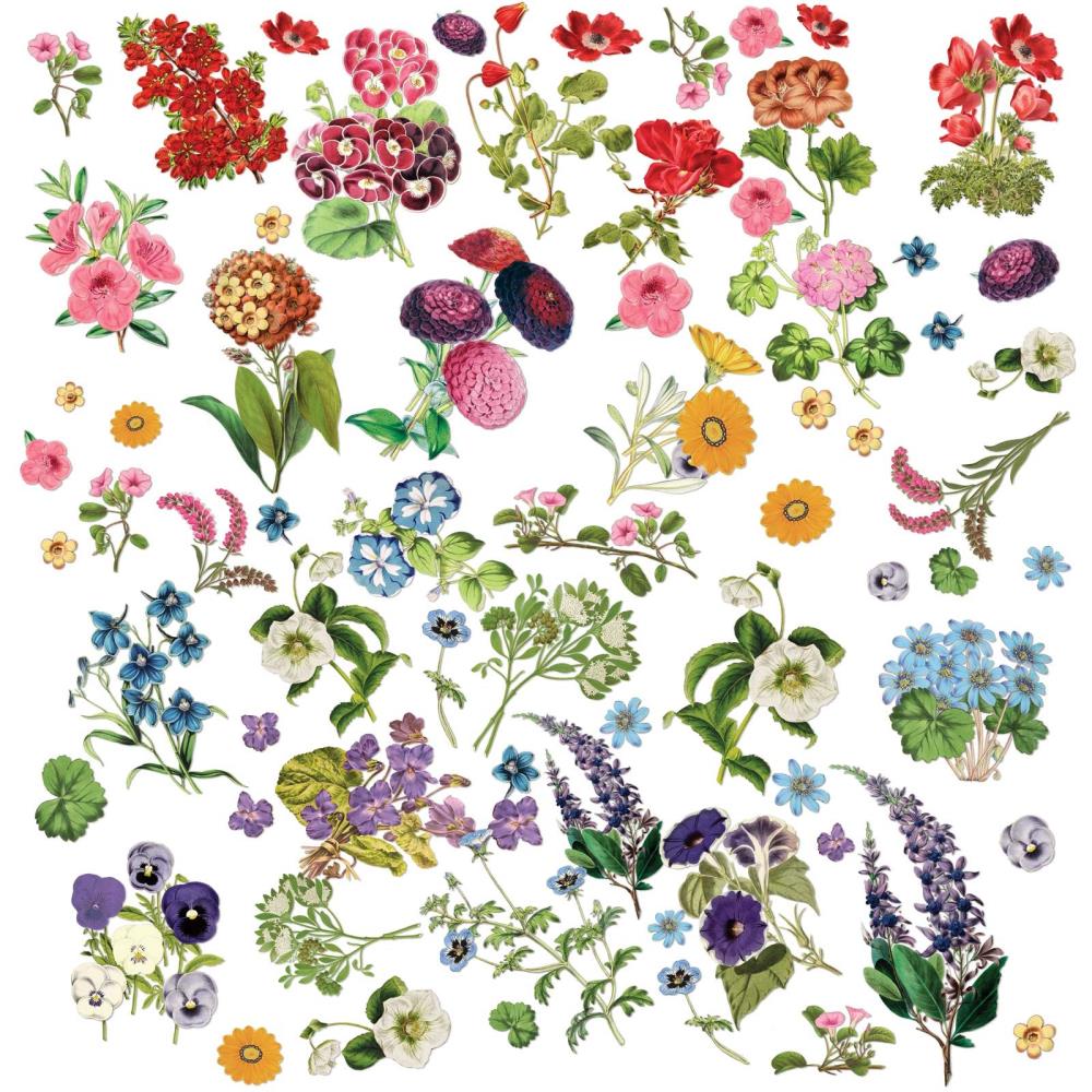 40 PCS Vintage Flowers Stickers Pack, Translucent Flowers Sticker Sack,  Planner, Scrapbooking, Plants, Garden 