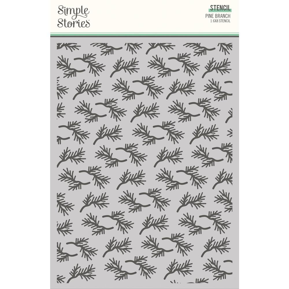 Simple Stories Trail Mix Pine Branch 6 x 8 Stencil 20327