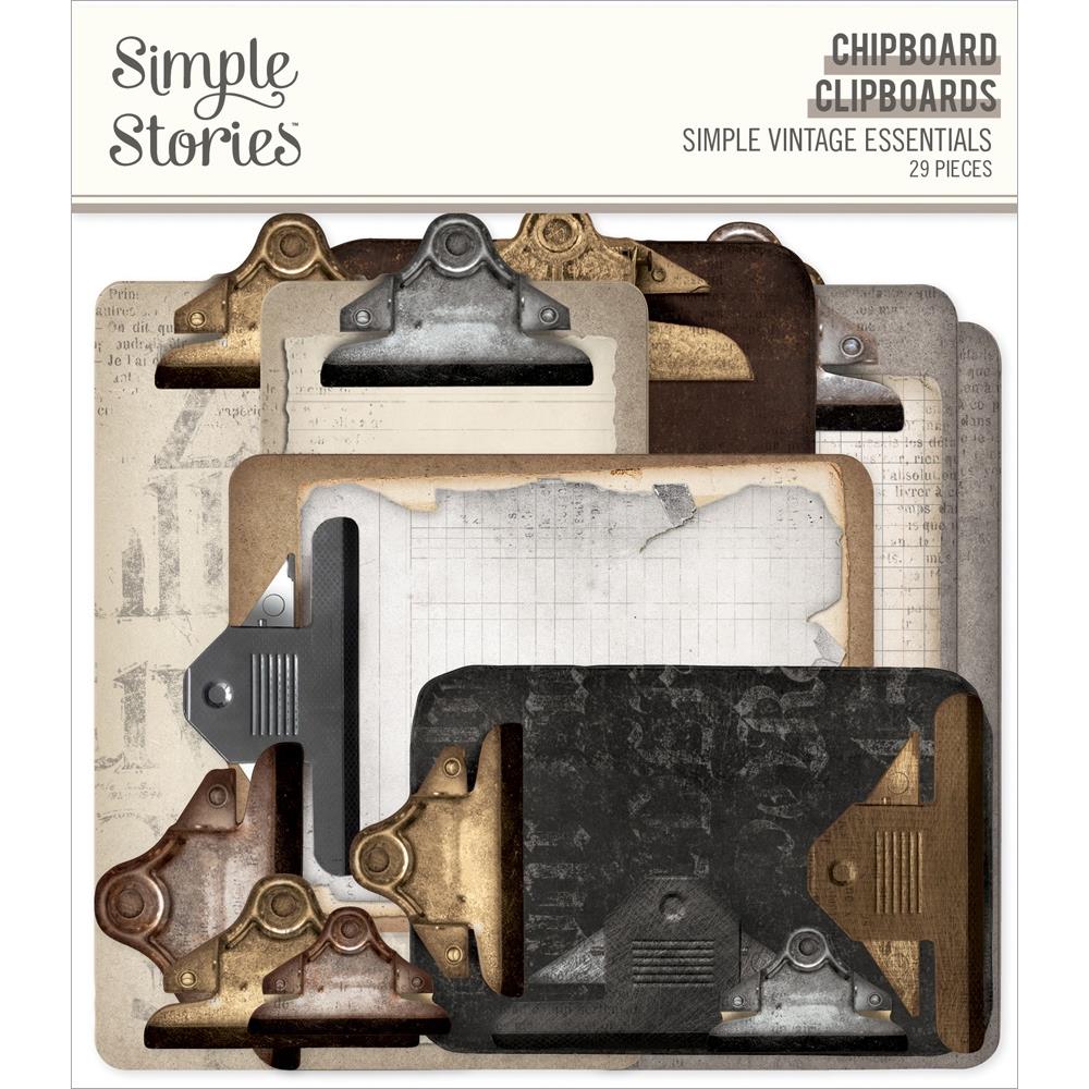 Simple Stories Vintage Essentials Chipboard Clipboards 20415