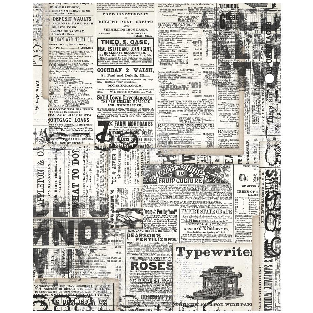 Simple Stories Vintage Essentials Snap Binder 20429 Newspaper Collage Paper
