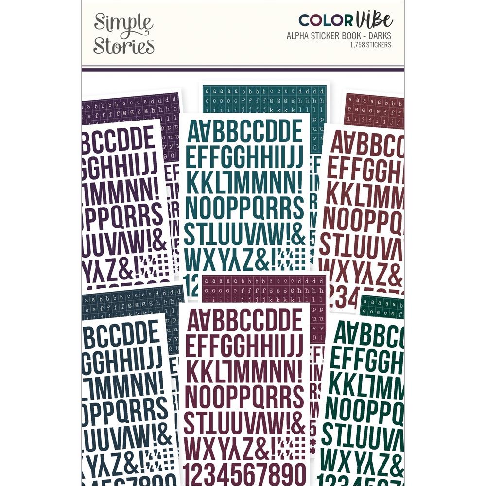 Simple Stories Darks Color Vibe Alphabet Sticker Book 13465