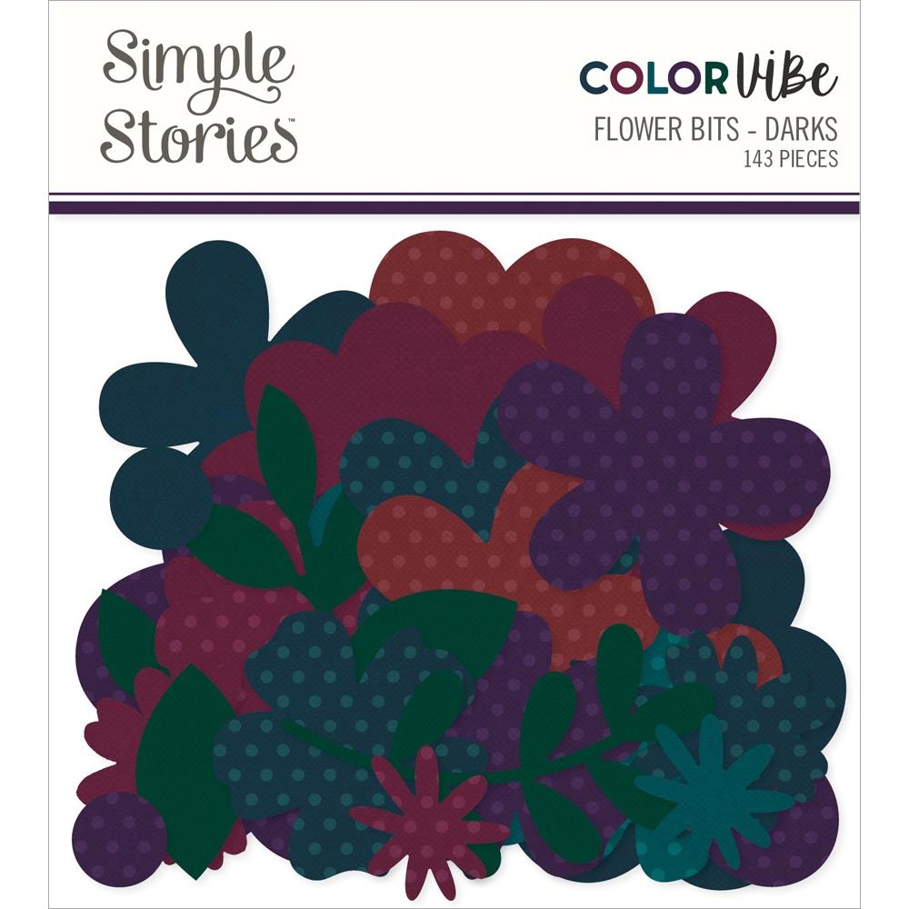 Simple Stories Darks Color Vibe Flowers Bits And Pieces 13467