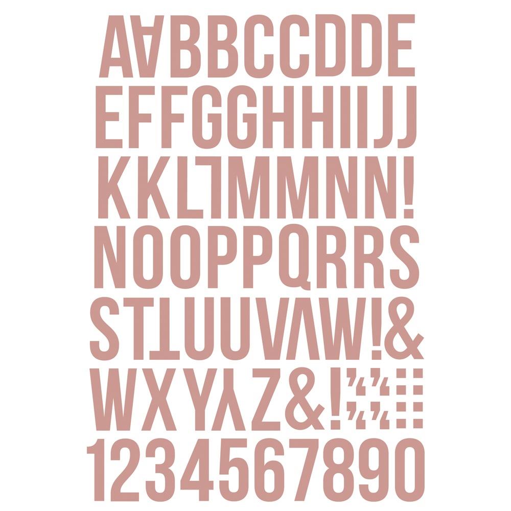 Simple Stories Boho Color Vibe Alphabet Sticker Book 13479 Vibrant coral sticker sheet featuring alphabet and numbers