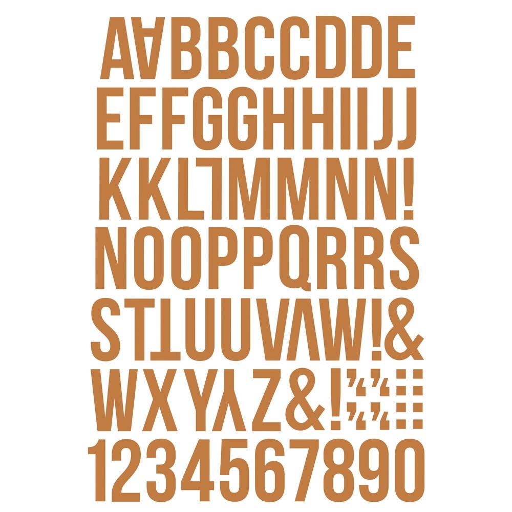 Simple Stories Boho Color Vibe Alphabet Sticker Book 13479 Striking burnt orange sticker sheet featuring bold alphabet and numbers