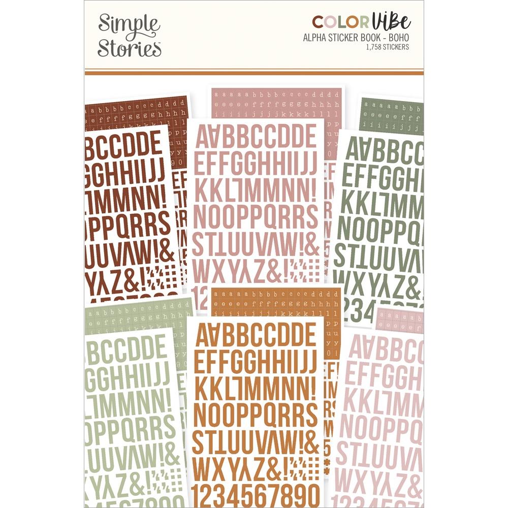 Simple Stories Boho Color Vibe Alphabet Sticker Book 13479