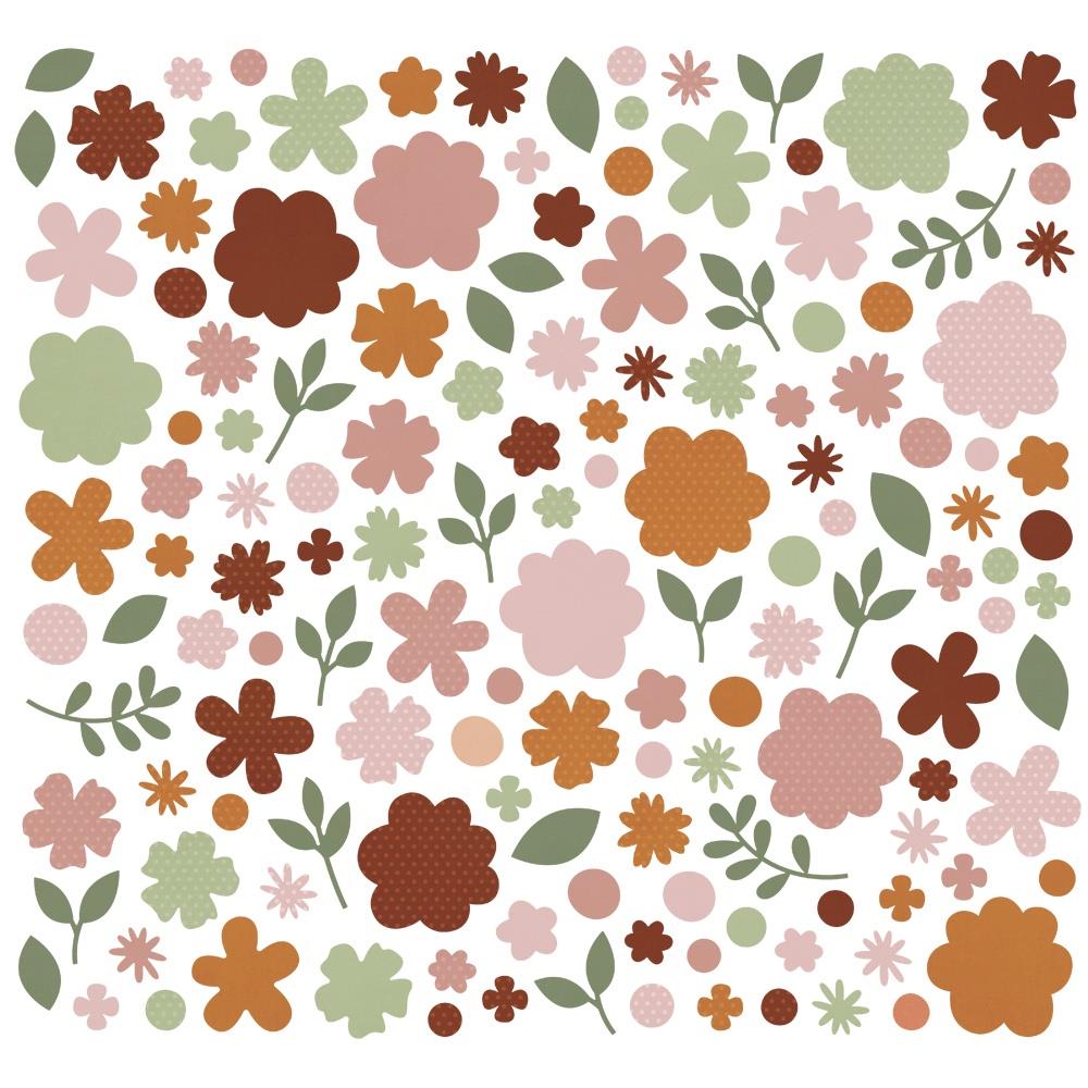 Simple Stories Boho Color Vibe Flowers Bits And Pieces 13481 Close-up view showcasing the intricate details of the cardstock pieces