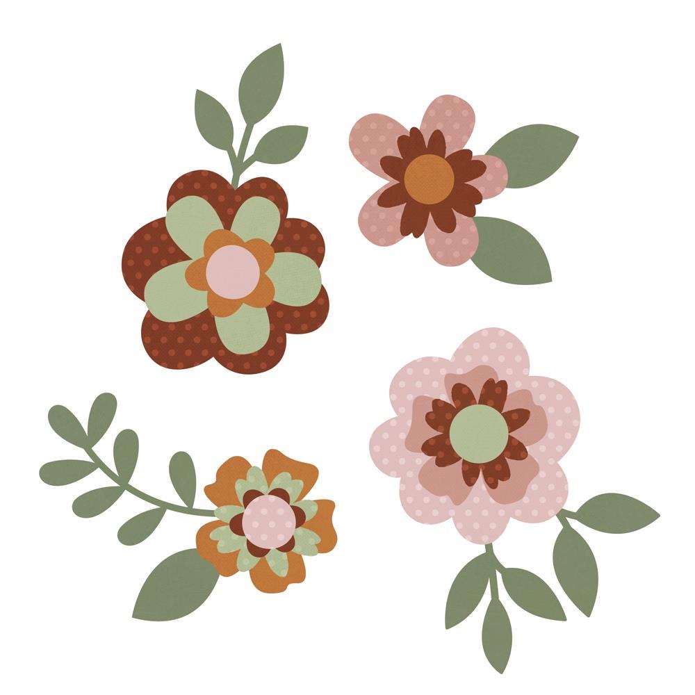 Simple Stories Boho Color Vibe Flowers Bits And Pieces 13481 detailed close-up view highlighting the intricate features of the cardstock pieces