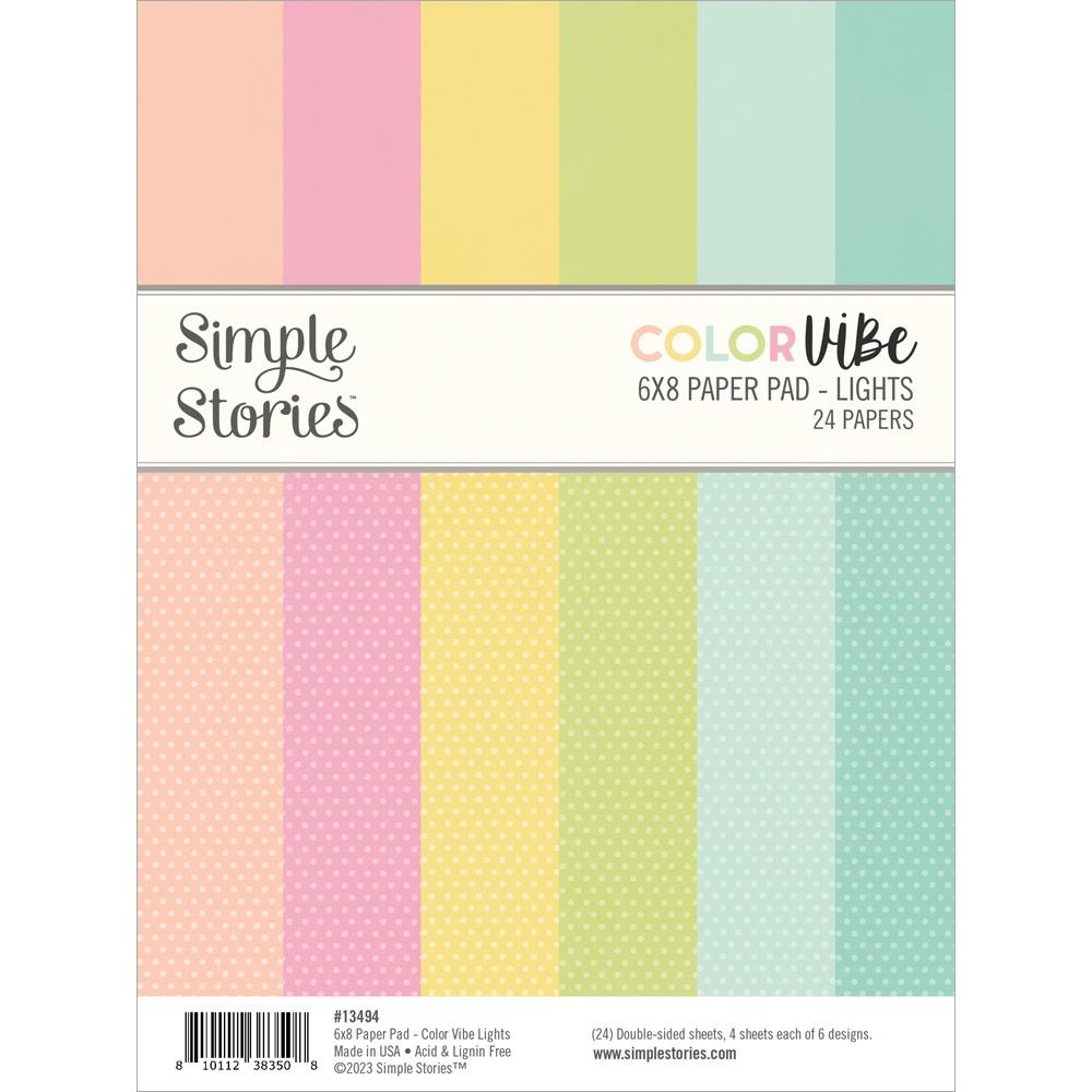 Simple Stories Double Sided Paper Pad 6 X8 24 Pkg Color Vibe Lights