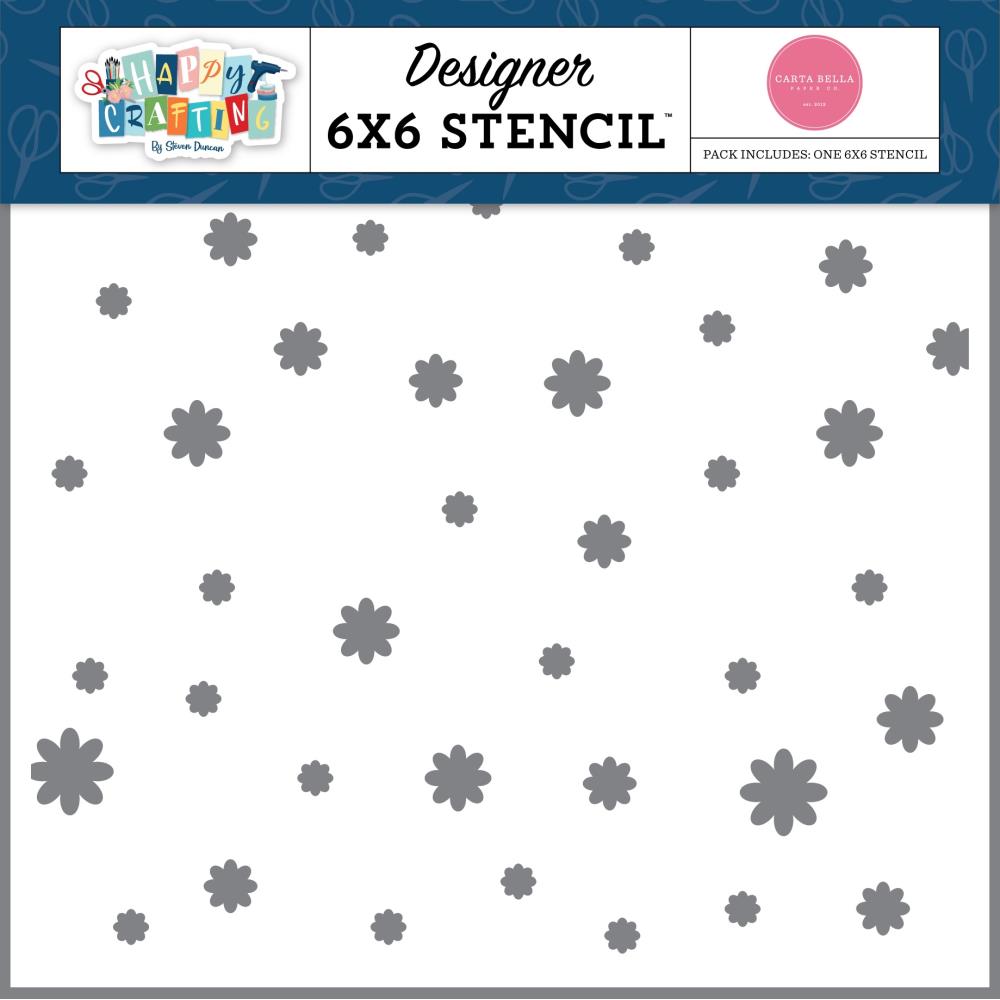 Carta Bella Scattered Flowers 6 x 6 Stencil cbhcr157034