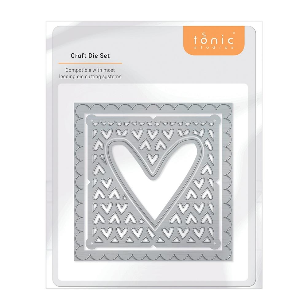Tonic Cutesy Heart Patchwork Square Die Set 4423e