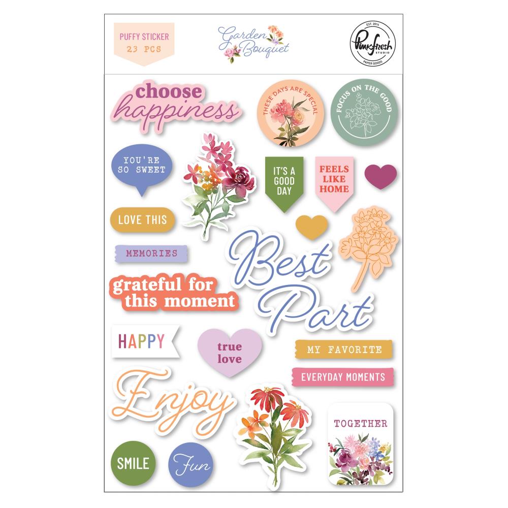 Pinkfresh Fabric Stickers-Lovely Blooms
