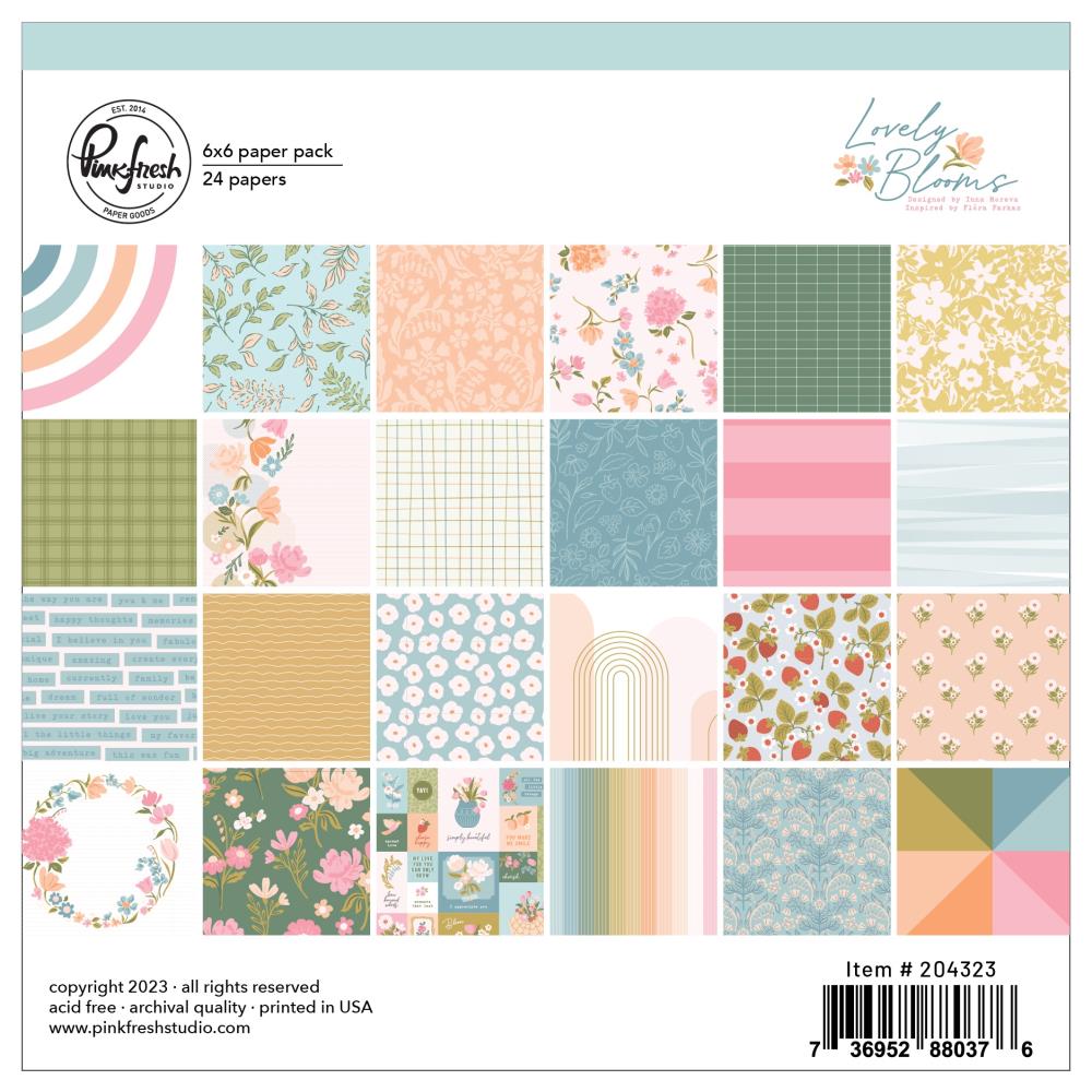 PinkFresh Studio Lovely Blooms 6 x 6 Paper Pack 204323