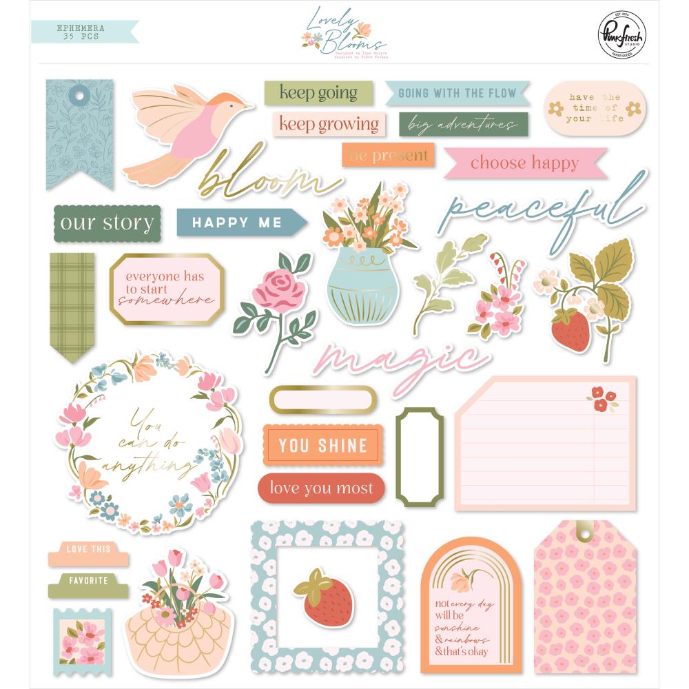 PinkFresh Studio Lovely Blooms Ephemera 204523