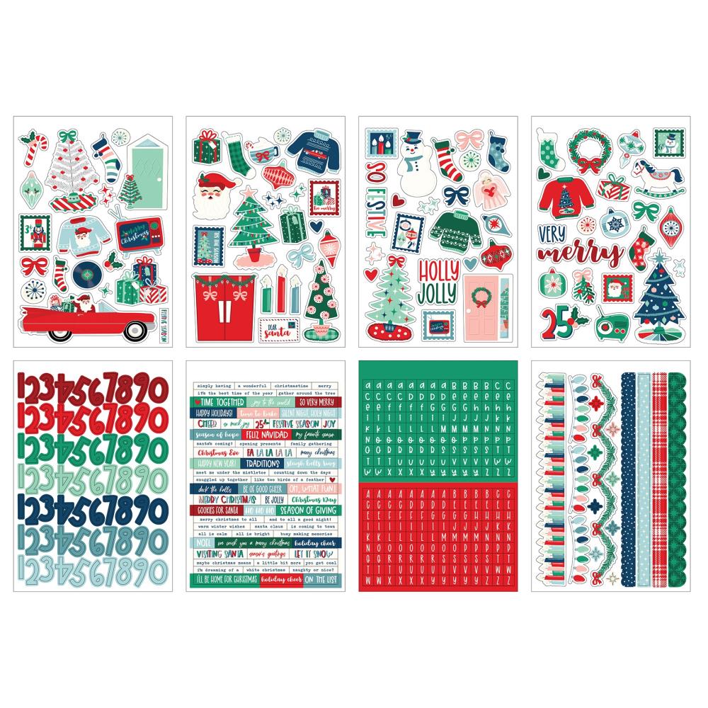 Echo Park Happy Holidays Sticker Book hph327029 Detailed View of Designs