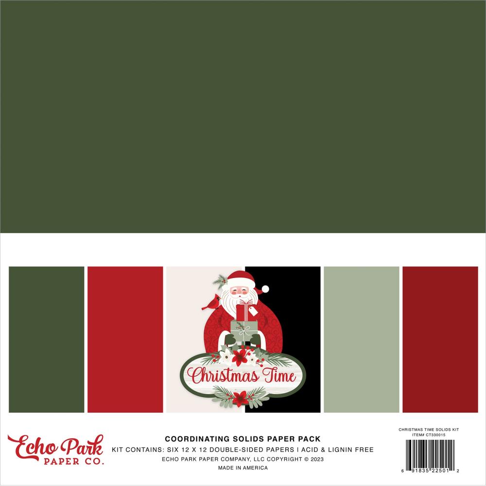 Echo Park Christmas Time 12 x 12 Solids Kit ct330015