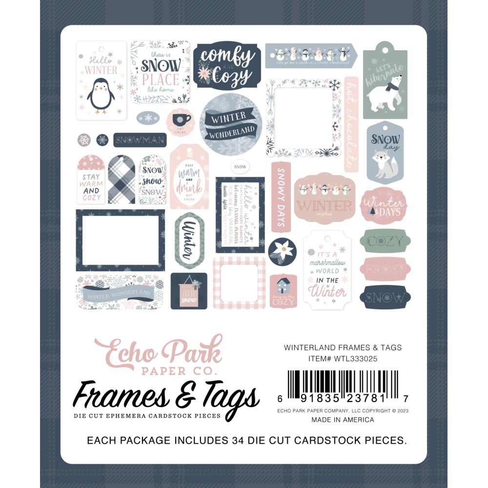 Echo Park Winterland Frames And Tags wtl333025 back of pack
