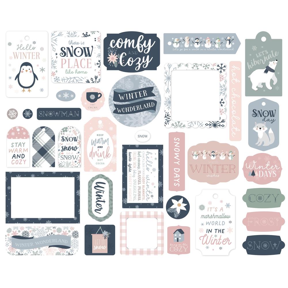 Echo Park Winterland Frames And Tags wtl333025 individual pieces