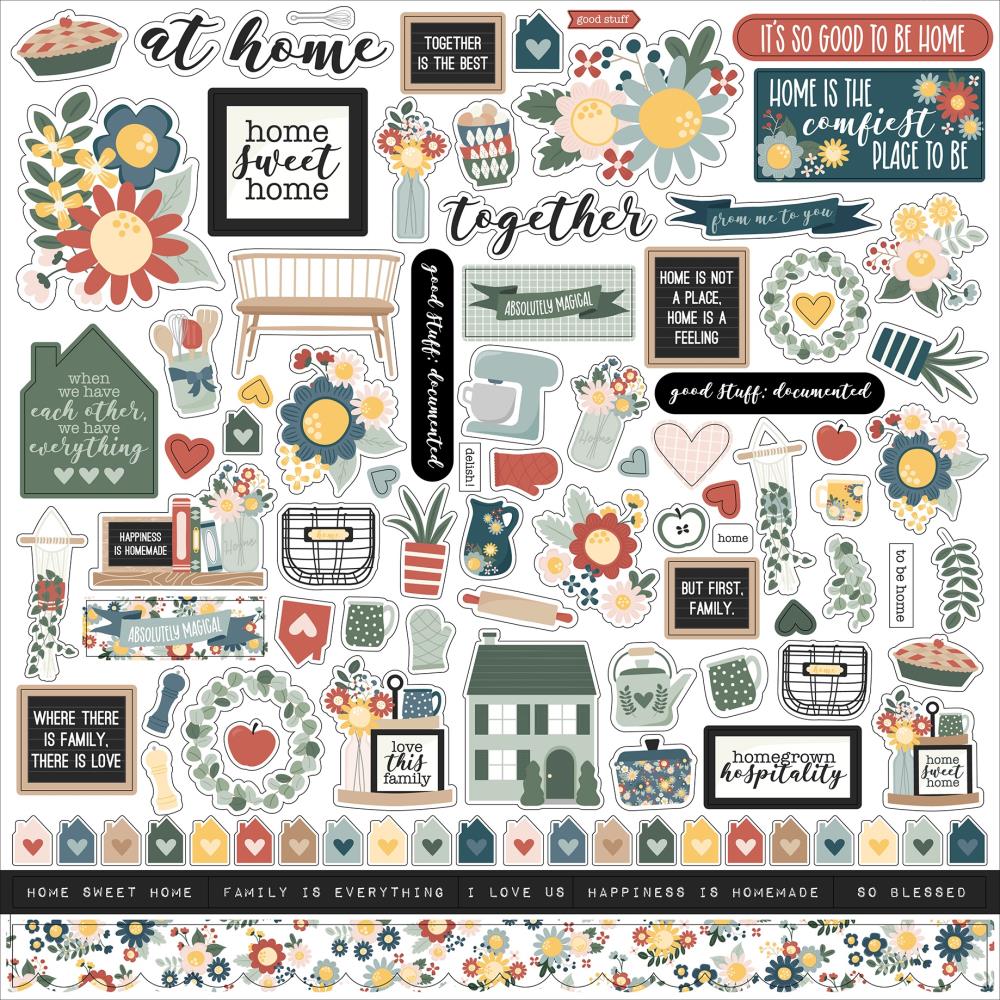 Echo Park Good To Be Home 12 x 12 Collection Kit gth336016 Sticker Sheet