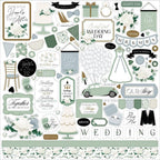 Echo Park Wedding Bells 12 x 12 Collection Kit wbl335016 Sticker Sheet