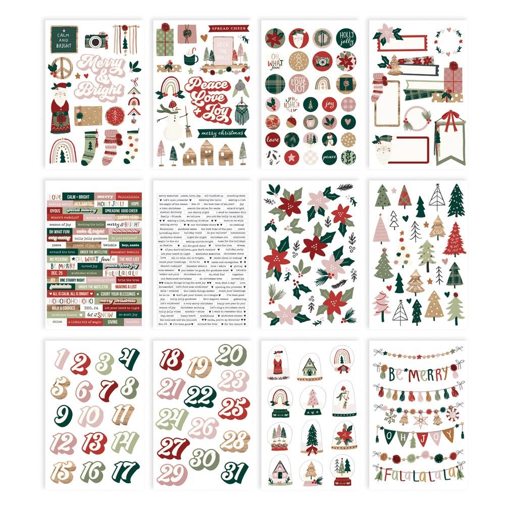 Simple Stories Boho Christmas Sticker Book 20621 Detailed Product View