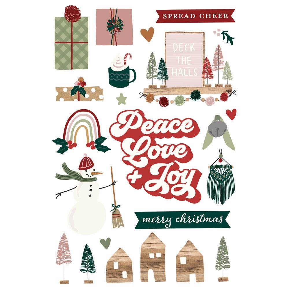 Simple Stories Boho Christmas Sticker Book 20621 Peace Love and Joy Stickers