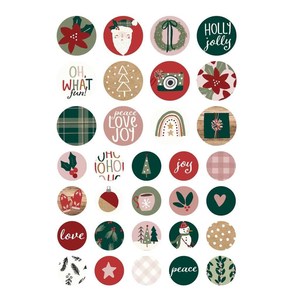 Simple Stories Boho Christmas Sticker Book 20621 Holiday Circle Stickers