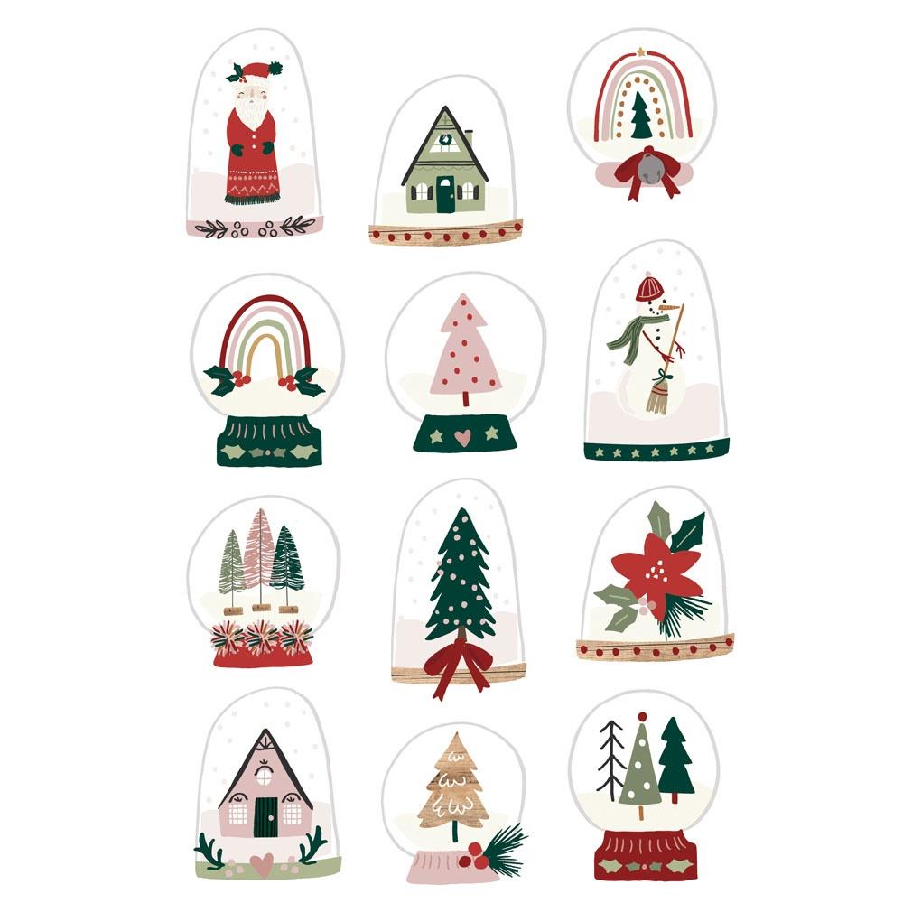 Simple Stories Boho Christmas Sticker Book 20621 Snow-globe Designs