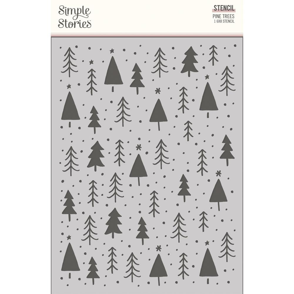 Simple Stories Boho Christmas Pine Trees Stencil 20629