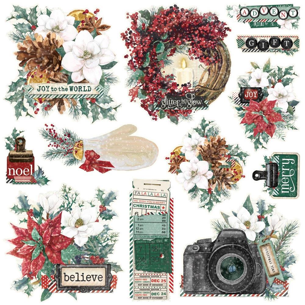 Simple Stories Vintage 'Tis The Season Chipboard Clusters 20727 Detailed Product View