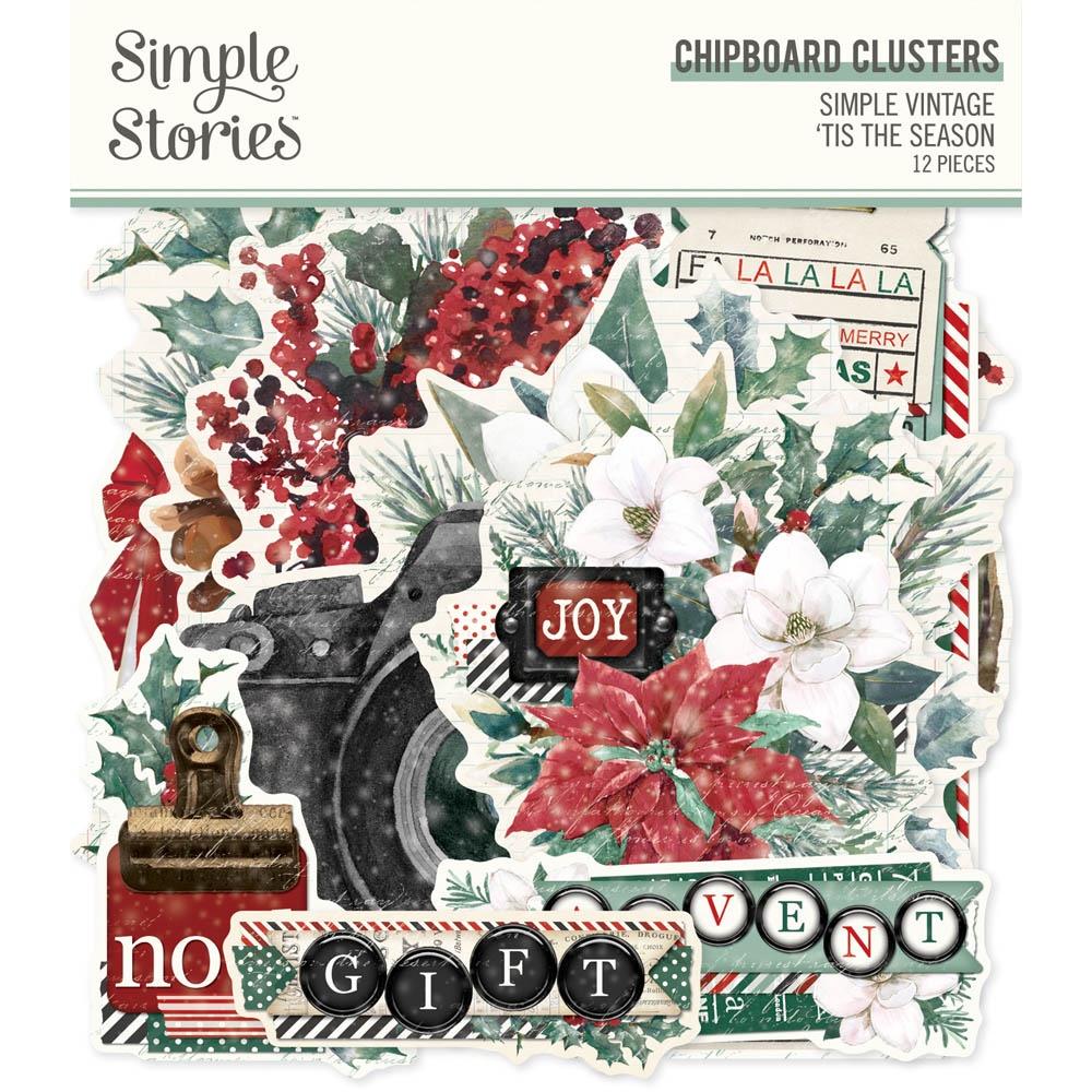 Simple Stories Vintage 'Tis The Season Chipboard Clusters 20727