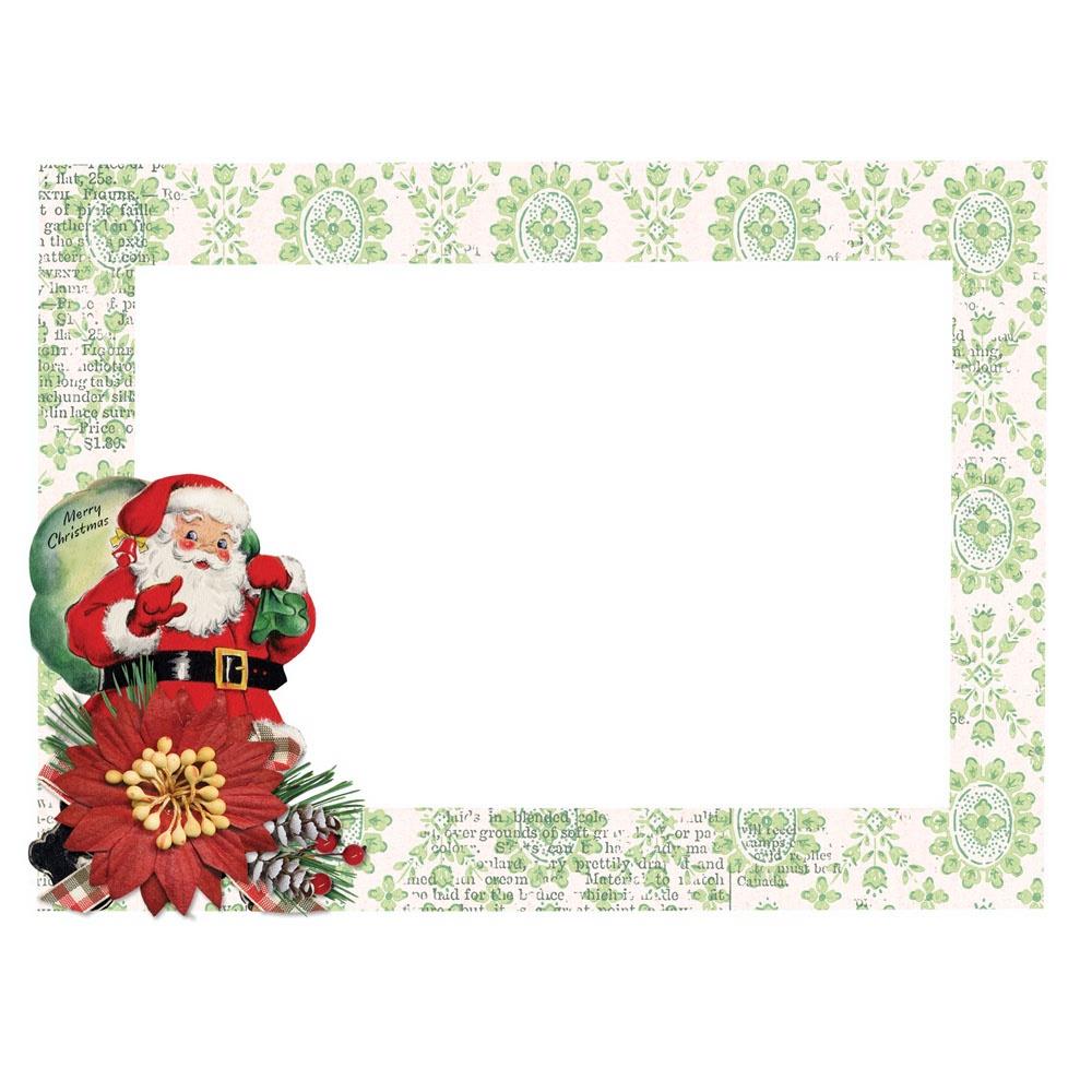 Simple Stories Vintage Dear Santa Chipboard Frames 20827 Santa Floral Design