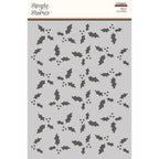 Simple Stories Vintage Dear Santa Holly 6 x 8 Stencil 20834