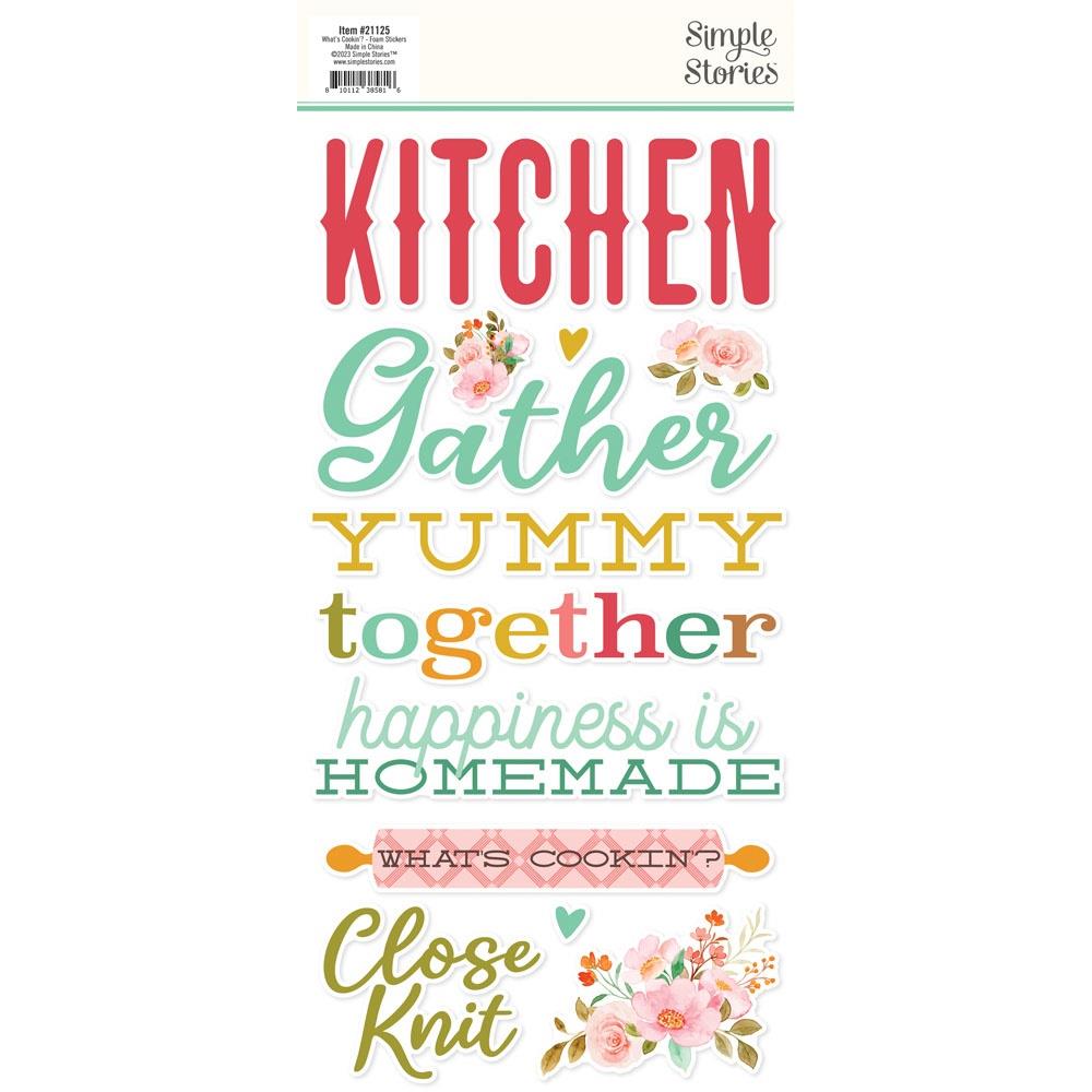 Simple Stories What's Cookin' Foam Stickers 21125 sentiments and phrases